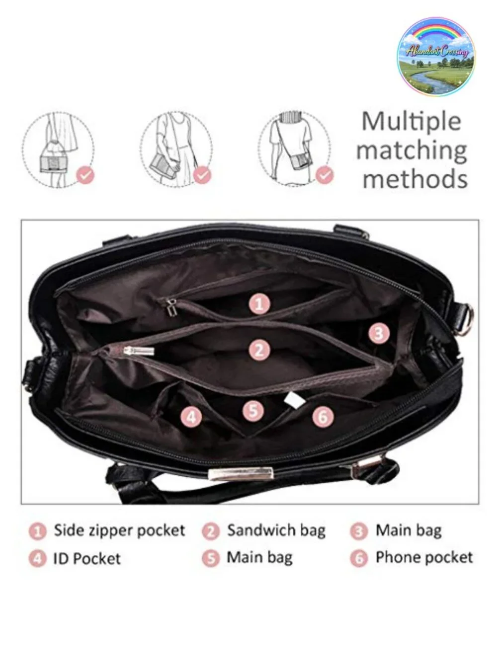 Women's Faux Leather Satchel Handbag Top Handle Shoulder Tote Purse